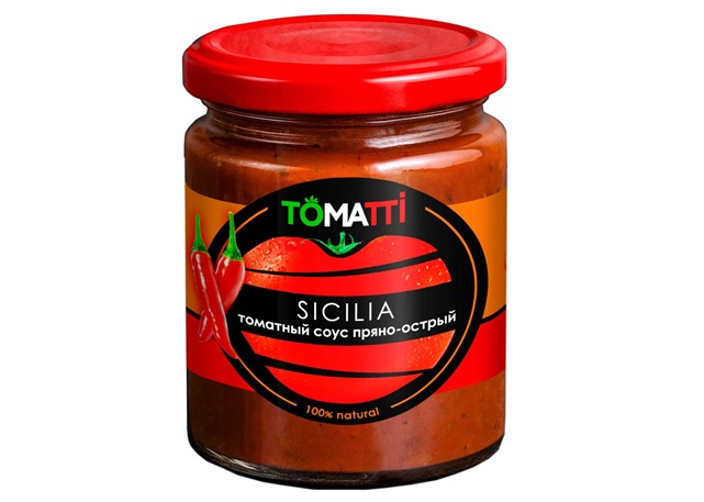Новинки российского рынка продуктов питания Томатный соус SICILIA пряно-острый ТМ TOMATTI